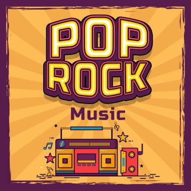 Retro müzik parti Poster tasarımı. Gece kulübü ya da disko reklam promosyon Banner tasarımı. 