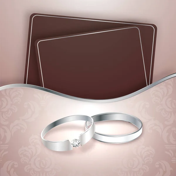 Verlobungseinladungskarte Mit Ringen — Stockvektor