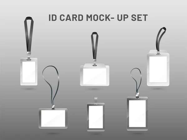 Blank Identification Card Holder Set — Stock Vector