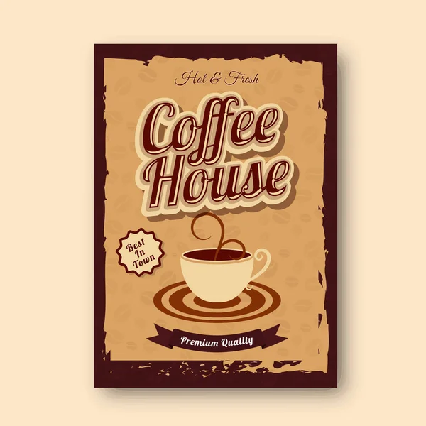 Estilo Vintage Design Cartão Menu Coffee House — Vetor de Stock