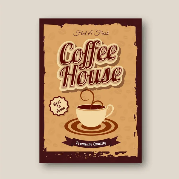 Styl Vintage Coffee House Menu Karta Projekt — Wektor stockowy