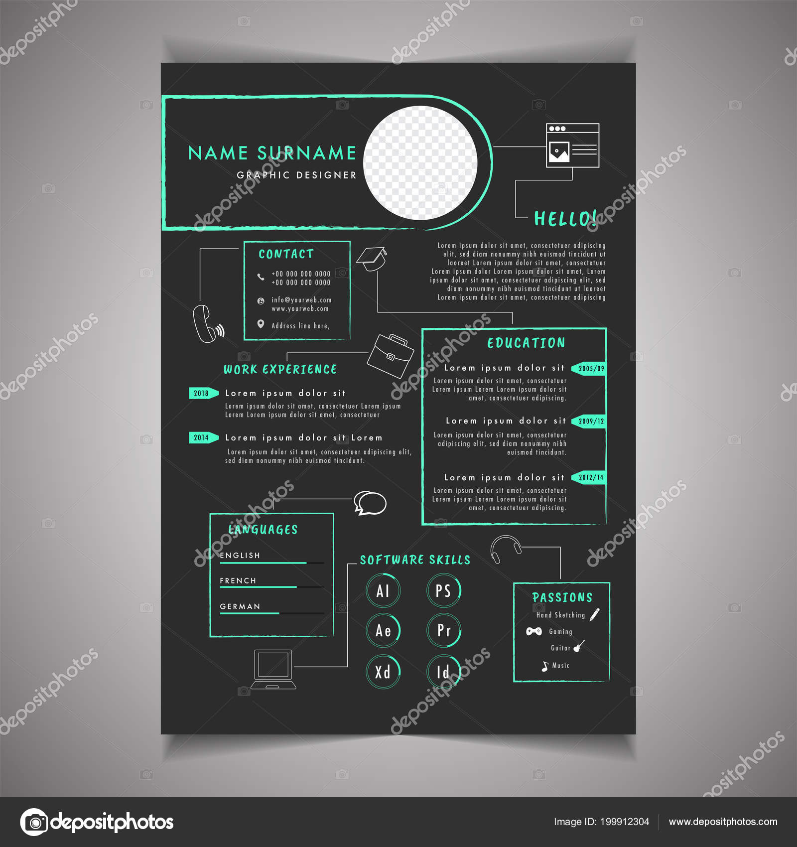 resume template can use letterhead cover letter professional design cv versus cover letter