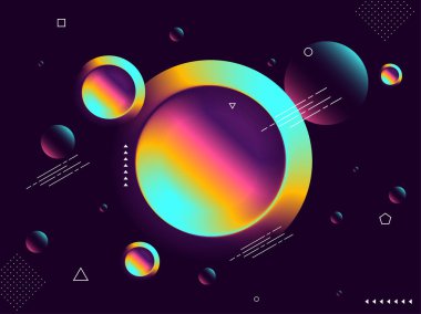 Yaratıcı renkli gheometrical soyut siyah arka plan ve metin için boşluk.