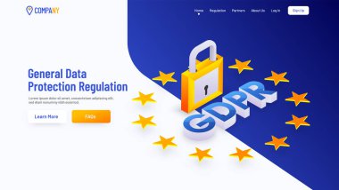 Genel veri koruma yönetmeliği (Gdpr) kavramı için sayfa yükleme vektör çizim.