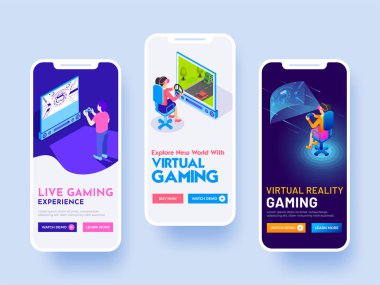 Ekranı sanal oyun deneyimi konsepti için.