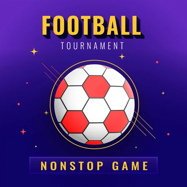 Banner Poster Design Football Tournament Text Football Abstract Purple Background — Stock Vector