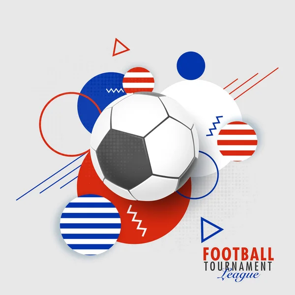 Voetbal Toernooi League Spandoek Poster Design Met Voetbal Abstracte Achtergrond — Stockvector