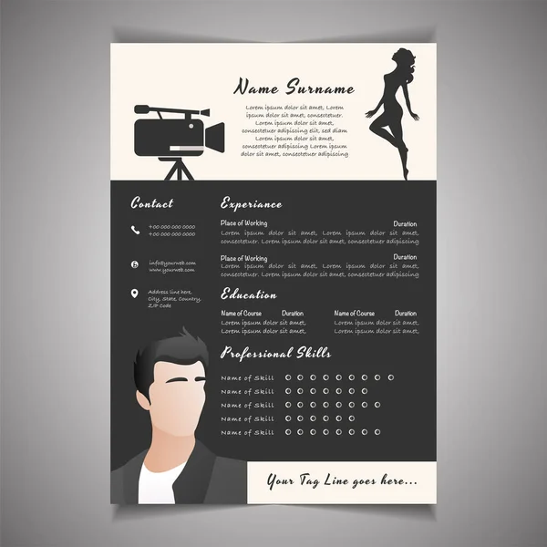 Creative Field Resume Template Can Used Letterhead Cover Letter Профессиональный — стоковый вектор