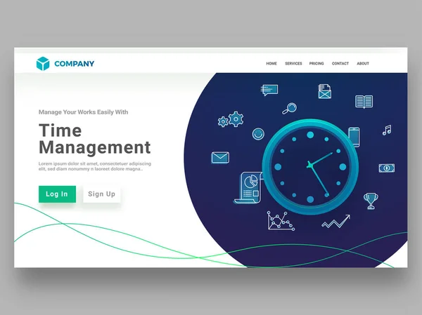 Time Management Concept Met Meerdere Taak Doen Een Bepaald Tijdsbestek — Stockvector