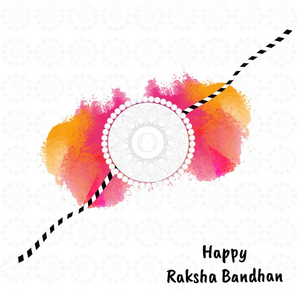 Rakhi Brush Stroke Background Happy Raksha Bandhan Greeting Card Design — Stock Vector