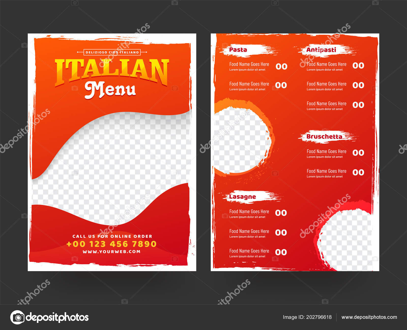 Menu Card Sample Design Italian Menu Card Design Restaurant Cafe Stock Vector C Alliesinteract 202796618