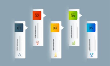 İş Infographics için 5 farklı düzeyleri sunum düzeni.