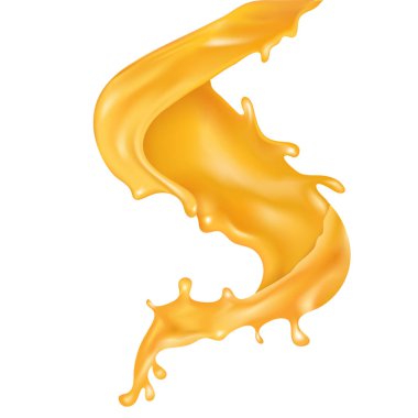 Mango suyu splash beyaz arka plan üzerinde yaratıcı soyut.