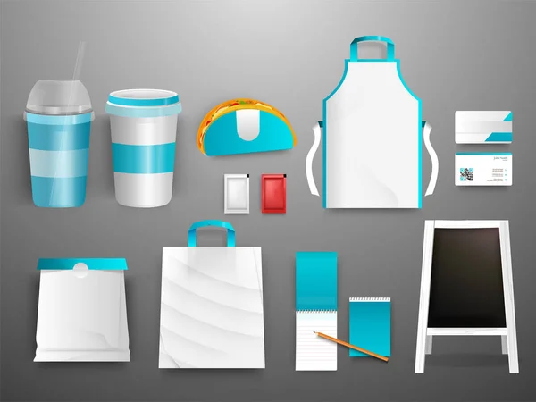 Branding Collection Identité Entreprise Couleur Bleue Blanche Peut Être Utilisé — Image vectorielle