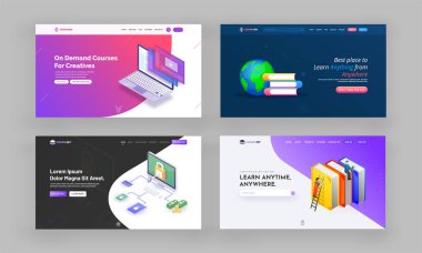 Açılış sayfaları kümesi veya Web sitesi kahraman resim.