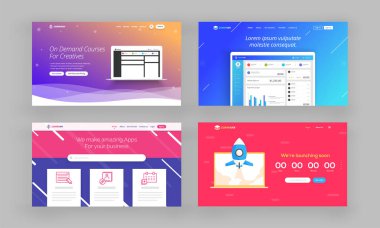 Açılış sayfaları kümesi veya Web sitesi kahraman resim.