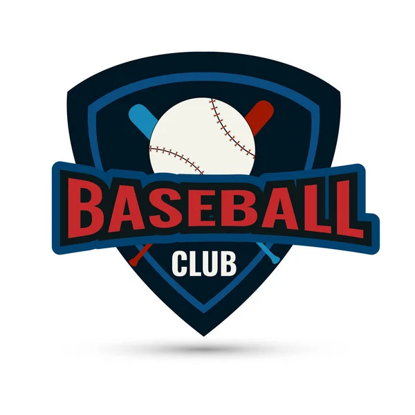 Baseball Club Logó Vagy Jelvény Illusztráció Fehér Háttér — Stock Vector