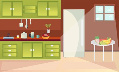 Mutfak iç tasarım modern mimari.