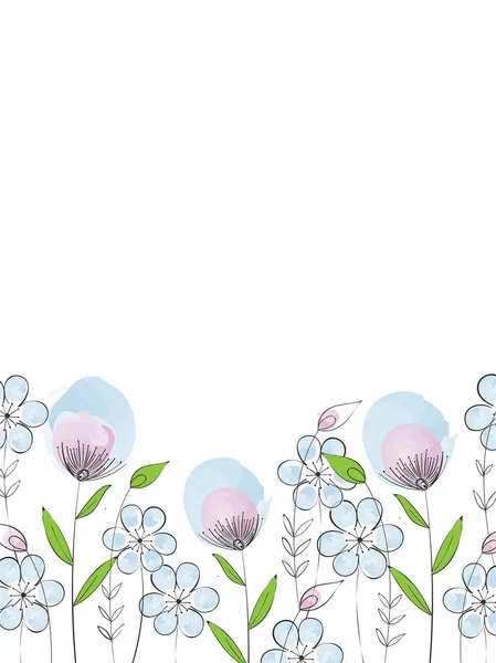 Kreativer Stil Illustration Von Blumen Pflanzen Durch Aquarell — Stockvektor