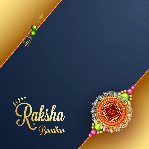 Raksha Bandhan Pozdrav Card Design Ukázkou Krásné Rakhi Vzor Bezešvé — Stockový vektor