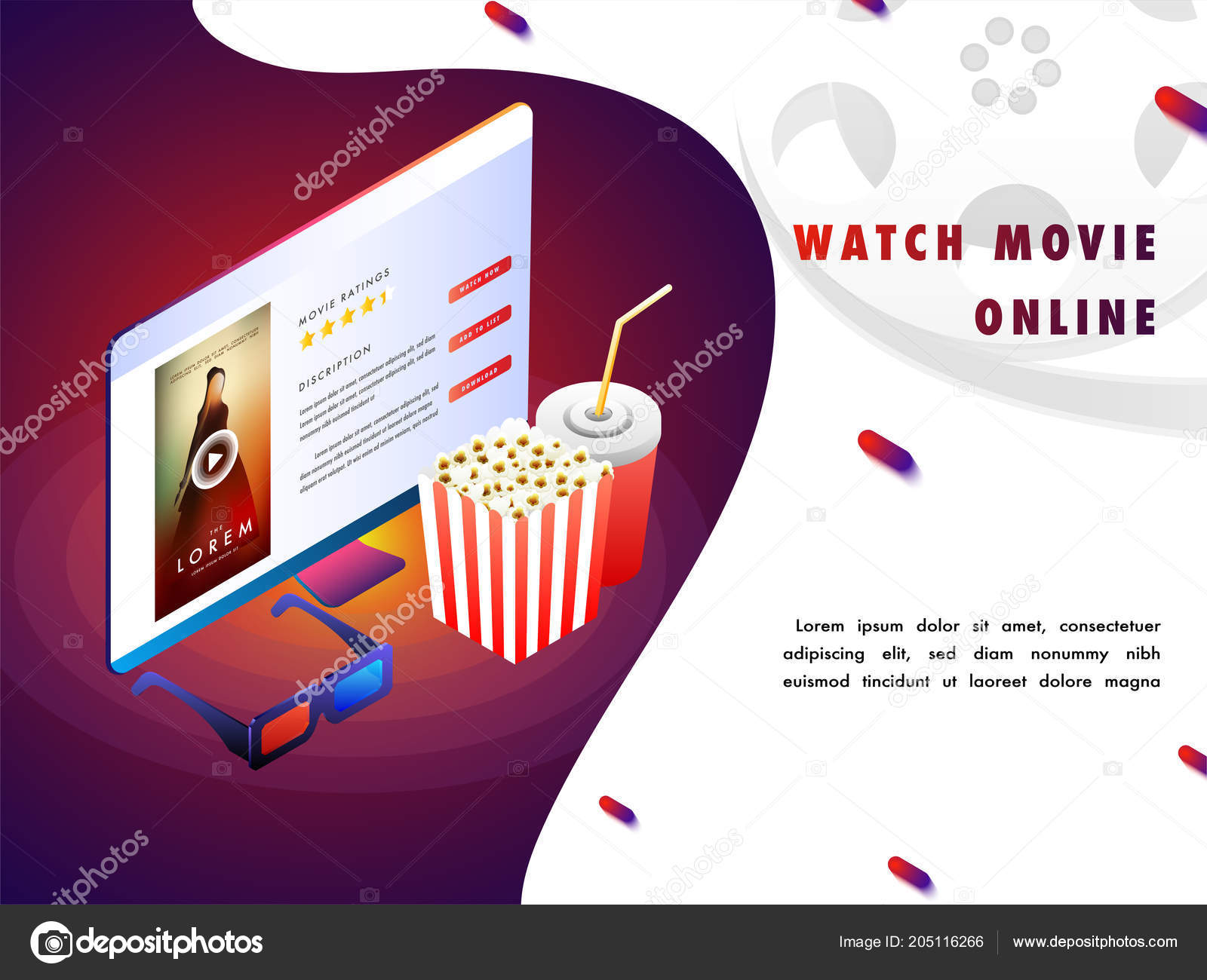 Film Cinema Hd For Pc Online Movie Concept Isomeric Set Movie