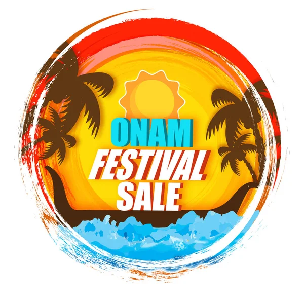 Onam Festival Venda Banner Design Cartaz Com Fundo Vista Natureza —  Vetores de Stock