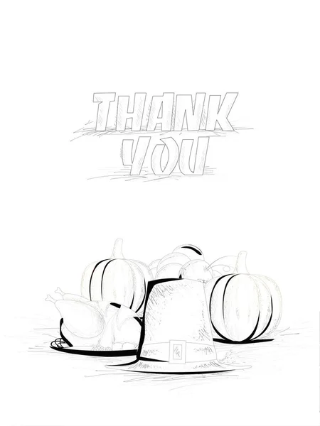 Grazie Dando Modello Volantino Disegno Con Testo Disegnato Mano Grazie — Vettoriale Stock