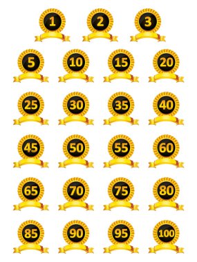 Parlak siyah ve altın rozetleri ve Monogram koleksiyonu.