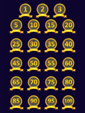 Parlak altın ödülü, üzerinde mavi arka plan ayarlamak rozeti.