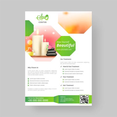 Pazarlama kavramı için spa merkezi şablonu veya el ilanı tasarımı.