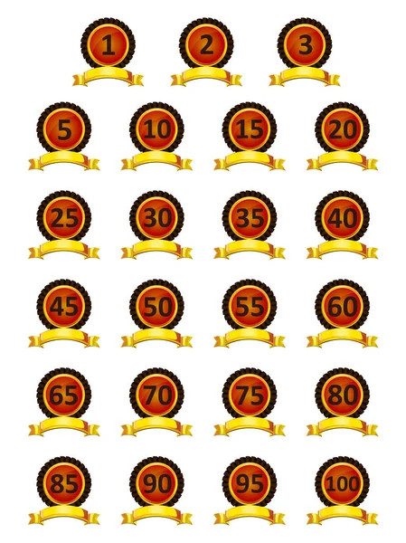 Topluluklar, vektör çizim lüks sigorta primi altın ve kırmızı rozet.