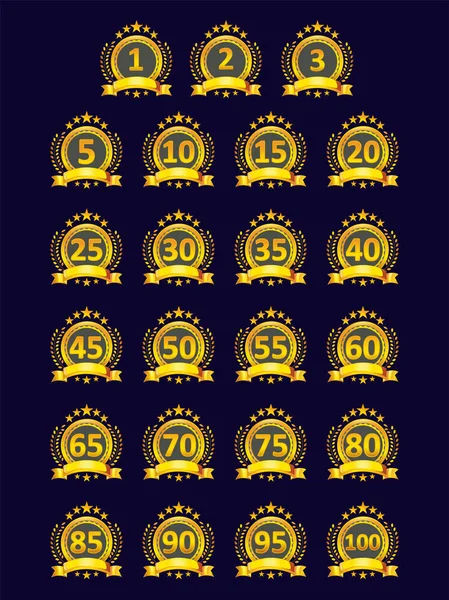 典雅金黄徽章设计的汇集 — 图库矢量图片