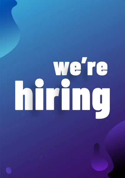 Shiny Purple Blue Template Design Hiring Job Vacancy Advertisement — Stock Vector