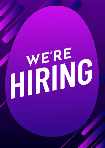 Hiring Purple Poster Template Design Job Vacancy Advertisement Concept — Stock Vector