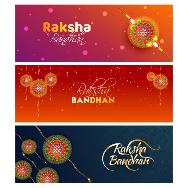 Web sitesi üstbilgi veya afiş Raksha Bandhan kutlama kavramı için ayarla.