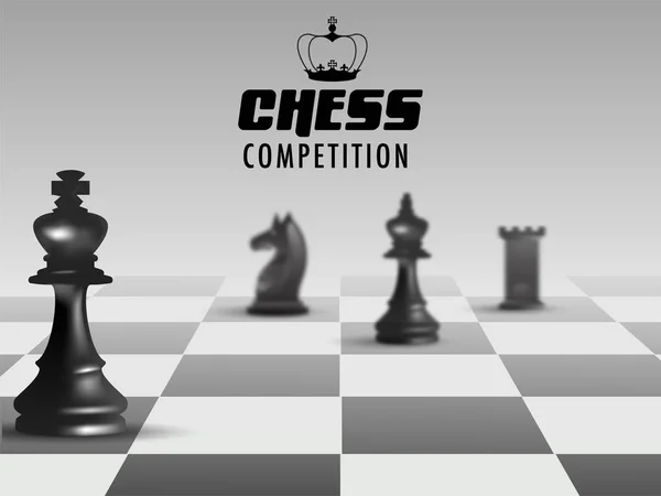 Design Plakátu Nebo Nápisu Pro Šachový Turnaj Obrázek Šachovnice Kousky — Stockový vektor