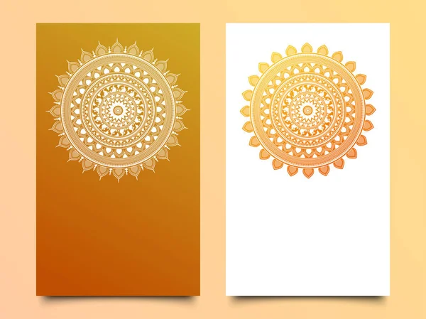 Hochglanz Mandala Design Zwei Verschiedenen Farbvarianten — Stockvektor