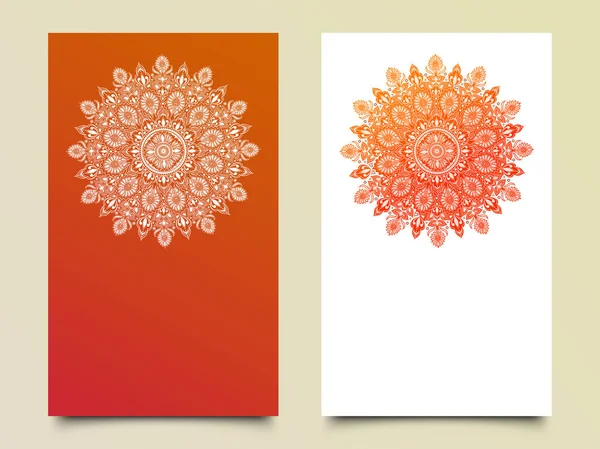 Modèle Mandala Vectoriel Deux Couleurs Pour Conception Modèle Flyer Carte — Image vectorielle