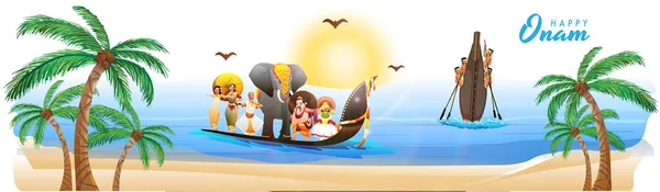 Website Header Oder Banner Design Illustration Von König Mahabali Kathakali — Stockvektor