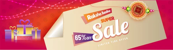 Raksha Bandhan Verkauf Header Oder Banner Design Mit Rabatt Angebot — Stockvektor