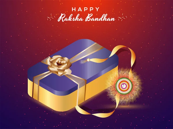 Raksha Bandhan Celebration Background Illustration Gift Wrapped Tiffin Floral Rakhi — Stock Vector
