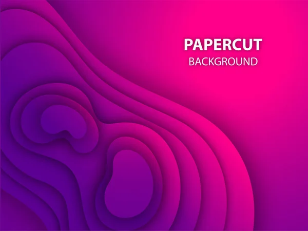 Capa Papel Creativo Cortado Fondo Color Rosa Púrpura — Archivo Imágenes Vectoriales