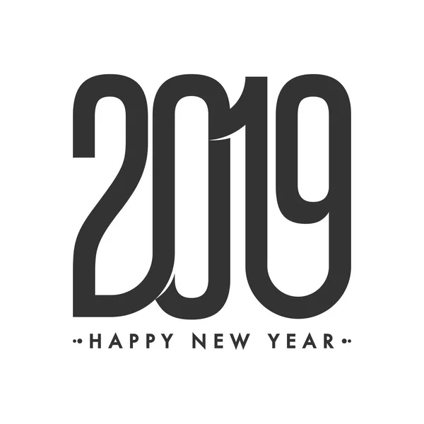 创意时尚文本2019在白色背景为新年庆祝贺卡设计 — 图库矢量图片