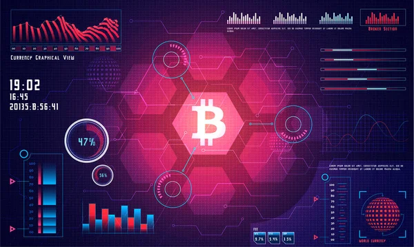 Head Anzeige Einer Bitcoin Handelsplattform Konzept Der Kryptowährungsbörse — Stockvektor