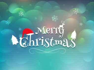 Güzel neşeli Noel tebrik kartı Tasarım Festivali kutlama için şık yazı ile.