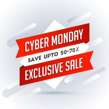 % 50-70 indirim ile özel satış teklif, Satılık etiket veya etiket Cyber Pazartesi Satılık konsepti için gri arka plan üzerinde.