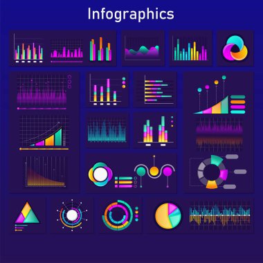 Çeşitli iş Infographic öğeleri profesyonel rapor sununuz için ayarla yazın.