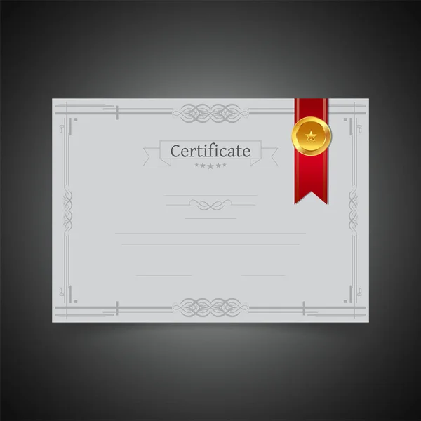 Szablon Certyfikatu Lub Nagroda Płaski Przestrzeni Tekstu — Wektor stockowy