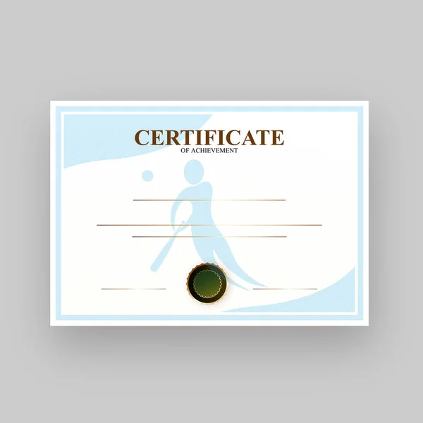 Certificat Réalisation Pour Les Sports Baseball — Image vectorielle