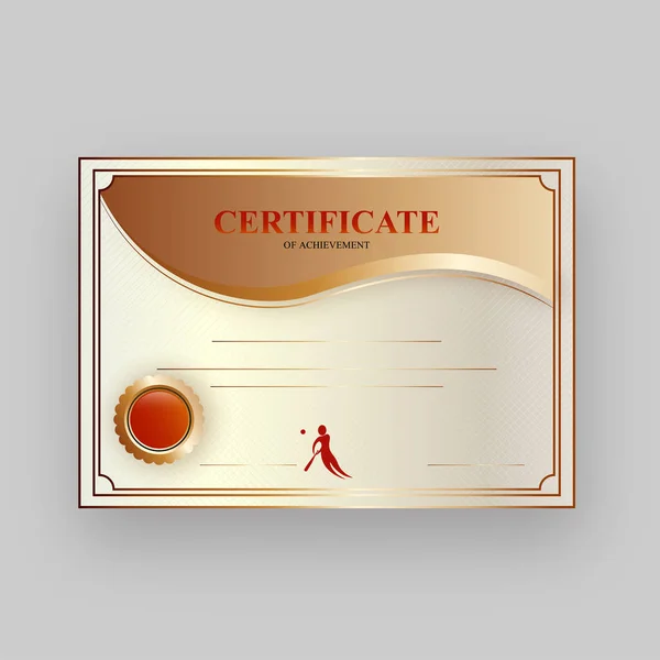 Certificat Réalisation Pour Les Sports Baseball — Image vectorielle